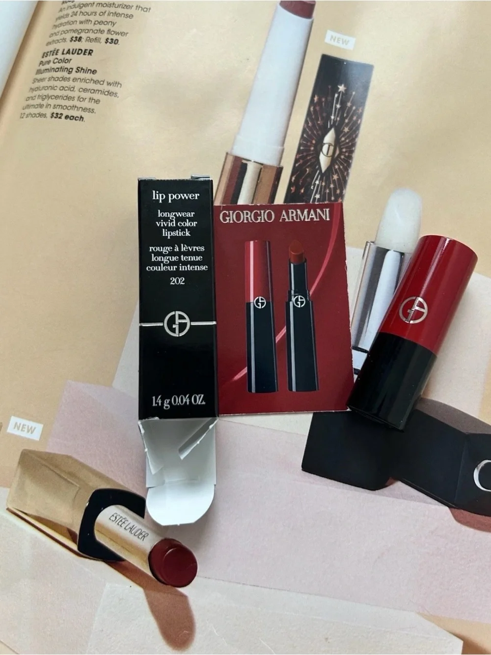 Giorgio Armani Lip Power Longwear Vivid Lipstick MINI #202 Grazia (Brown Rose-